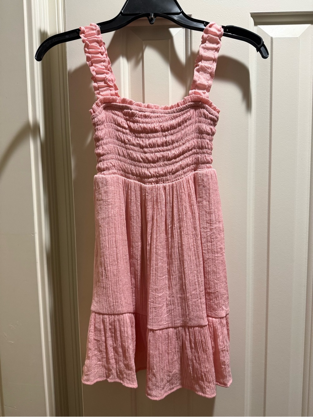 Girls Pink Smocked Sundress